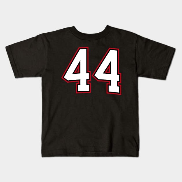 Number Forty Four 44 Kids T-Shirt by cowyark rubbark